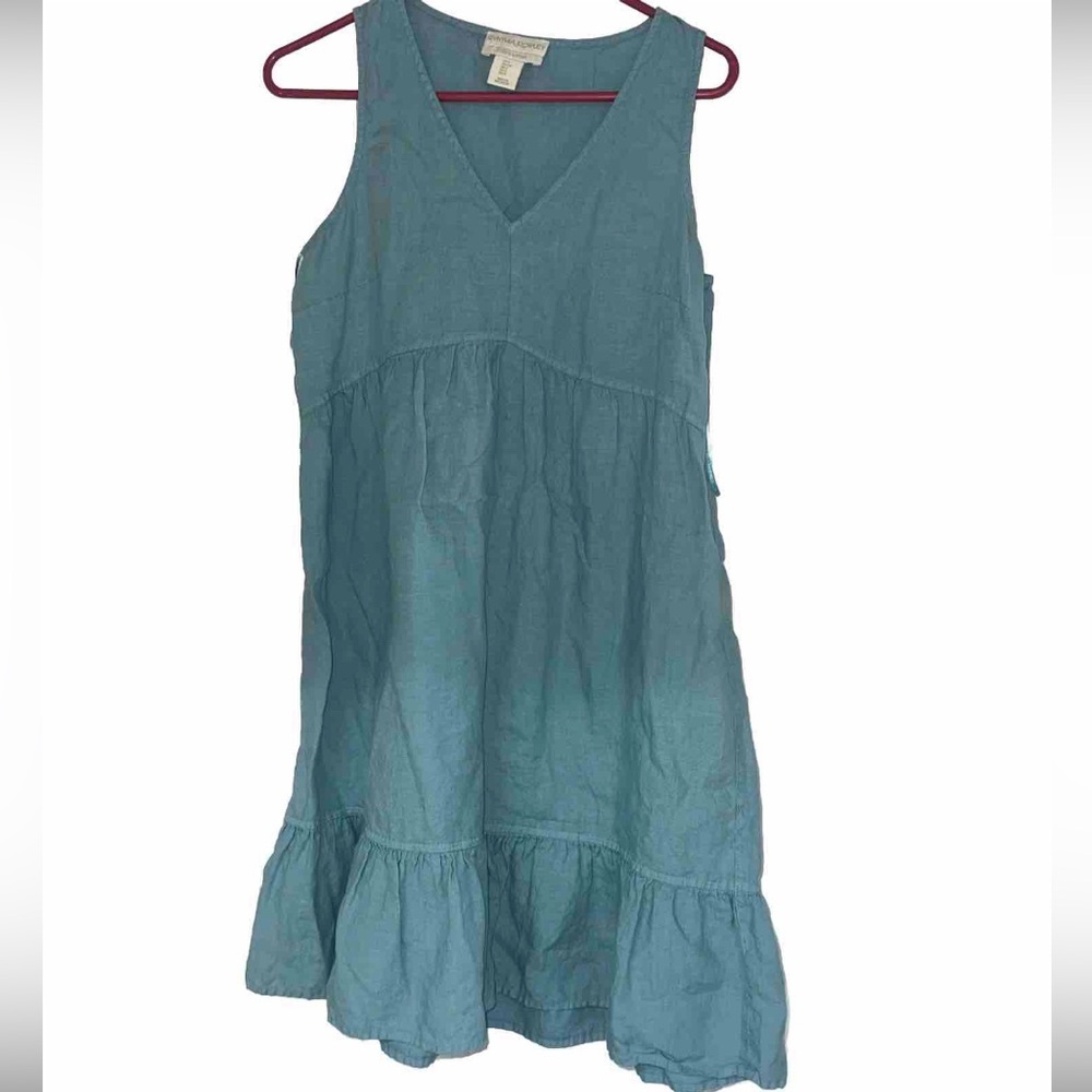 Cynthia Rowley 100% linen Blue sleeveless dress size S